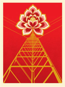 Shepard Fairey ( Obey ) - Flower Power Version Red - Edition Of 375