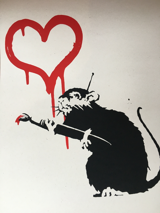 West Country Prince - Love Rat  - Banksy Copie