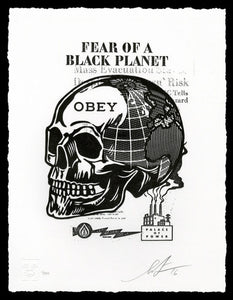 Shepard Fairey (Obey) - Skull of a black planet - 2016